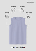 Men’s Sleeveless Cotton T-Shirt – Lightweight Gym & Casual Tank Tee