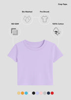 Women’s Essential Cotton Crop Top – Everyday Basic Half Sleeve Tee
