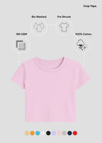 Women’s Essential Cotton Crop Top – Everyday Basic Half Sleeve Tee