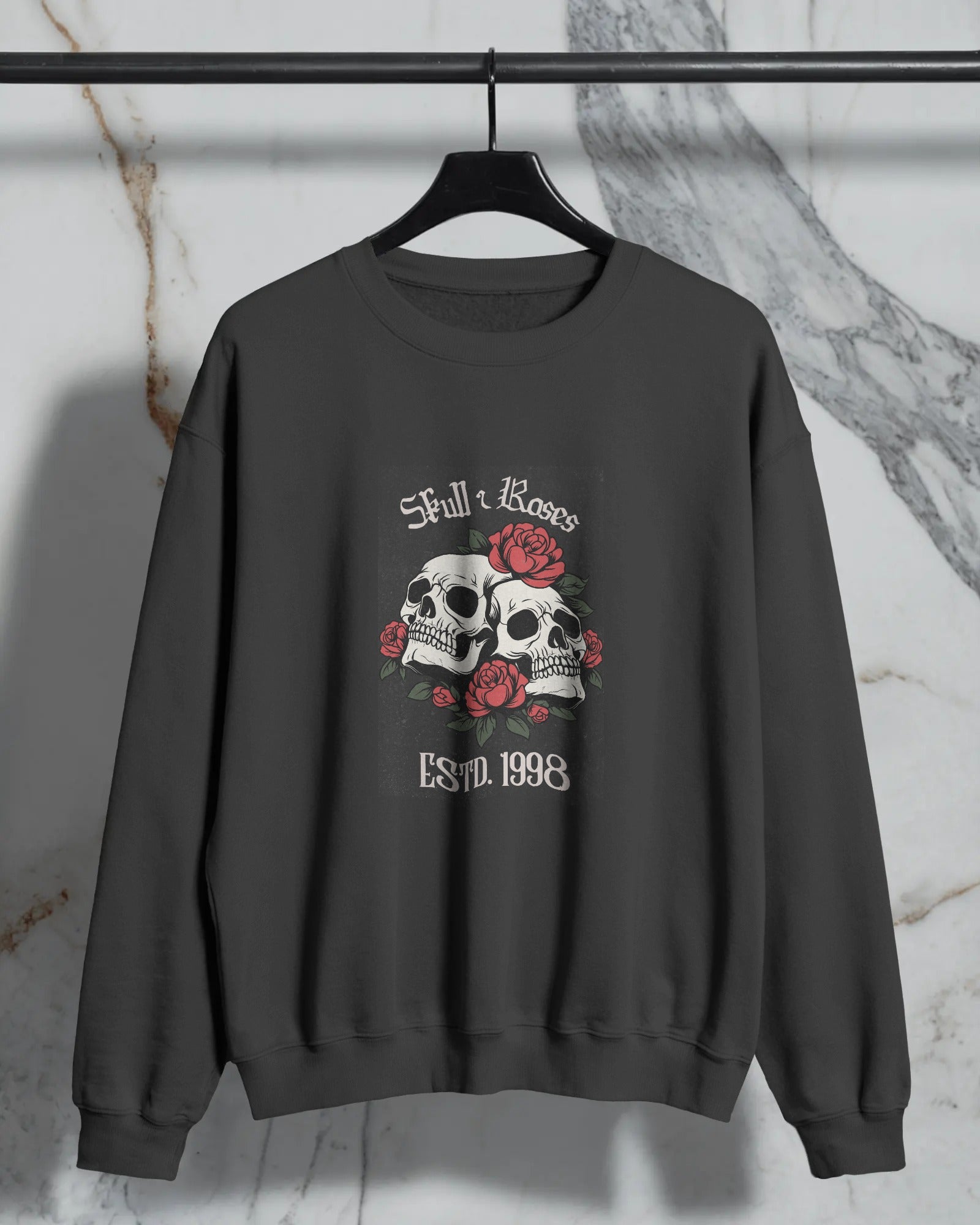 Skull & Roses Vintage Fleece Sweatshirt