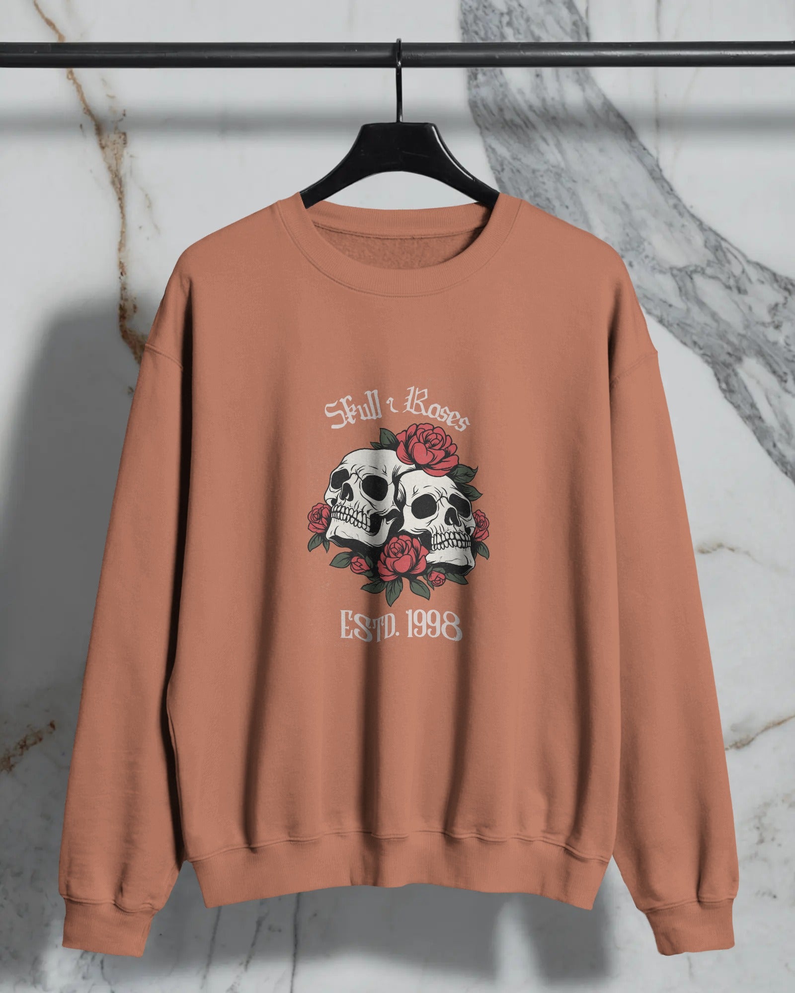 Skull & Roses Vintage Fleece Sweatshirt
