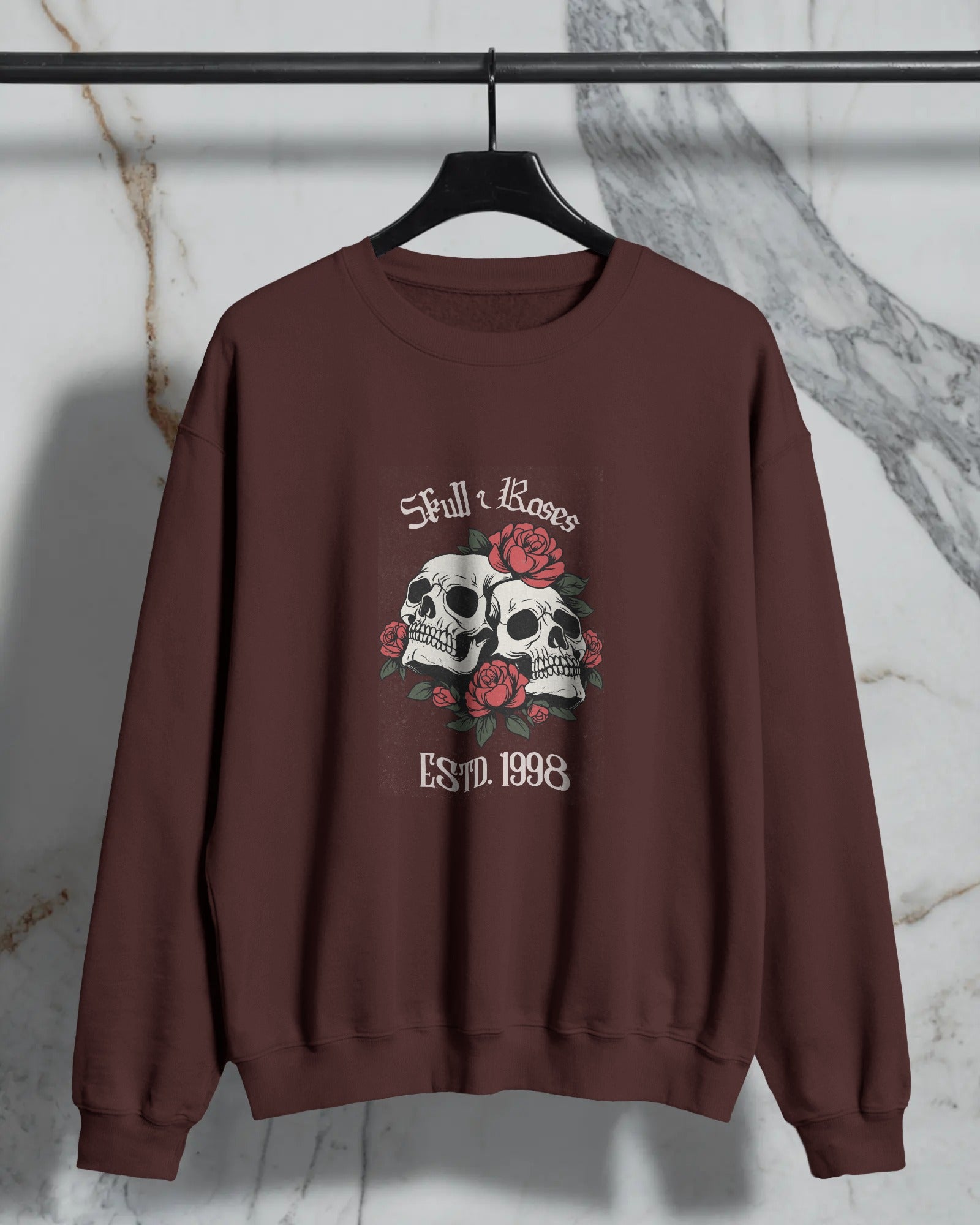 Skull & Roses Vintage Fleece Sweatshirt