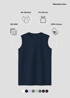 Men’s Sleeveless Cotton T-Shirt – Lightweight Gym & Casual Tank Tee