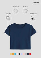 Women’s Essential Cotton Crop Top – Everyday Basic Half Sleeve Tee