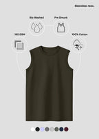 Men’s Sleeveless Cotton T-Shirt – Lightweight Gym & Casual Tank Tee