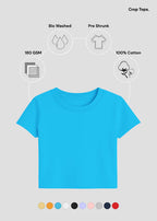 Women’s Essential Cotton Crop Top – Everyday Basic Half Sleeve Tee