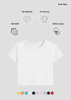 Women’s Essential Cotton Crop Top – Everyday Basic Half Sleeve Tee