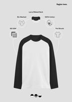 Unisex Classic Raglan Full Sleeve T-Shirt – Contrast Sleeve Cotton Tee