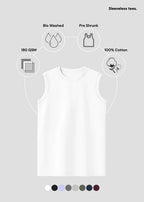 Men’s Sleeveless Cotton T-Shirt – Lightweight Gym & Casual Tank Tee